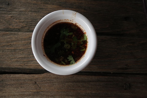 salsa per il cibo tailandese, una salsa con spezie e condimenti per aggiungere un po' di sapore.