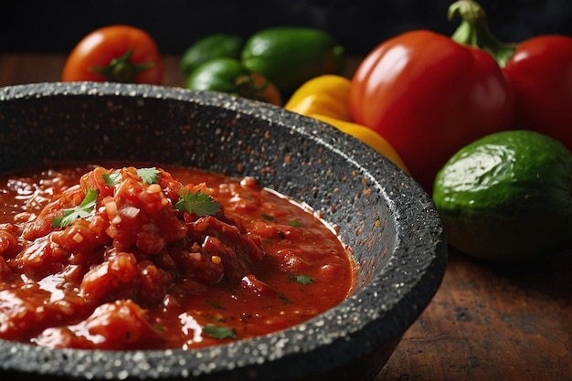 Salsa Roja nel tradizionale Molcajete messicano