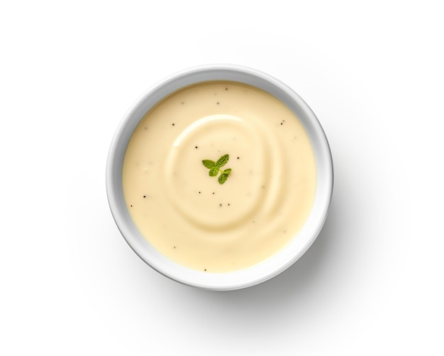 Salsa Veloute isolata su sfondo bianco