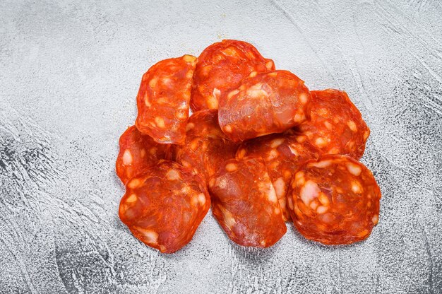 Salsiccia di chorizo affettata spagnola