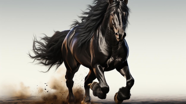 saltando sfondo bianco cavallo nero arte vettoriale cavallo carttonblack