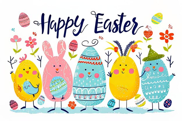 Saluti di Pasqua clip art carini con frasi come Buona Pasqua