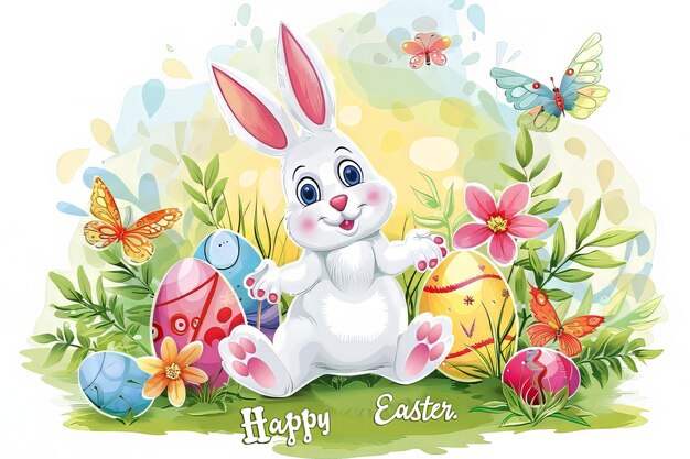 Saluti di Pasqua clip art carini con frasi come Buona Pasqua