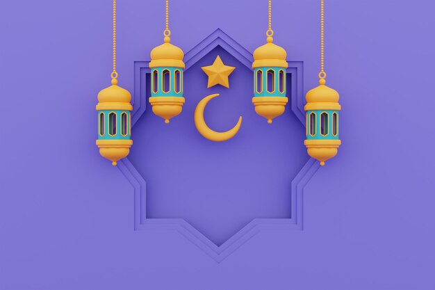 saluti ramadan 3dVacanza islamica Raya Hari Eid al Adha rendering 3dxA