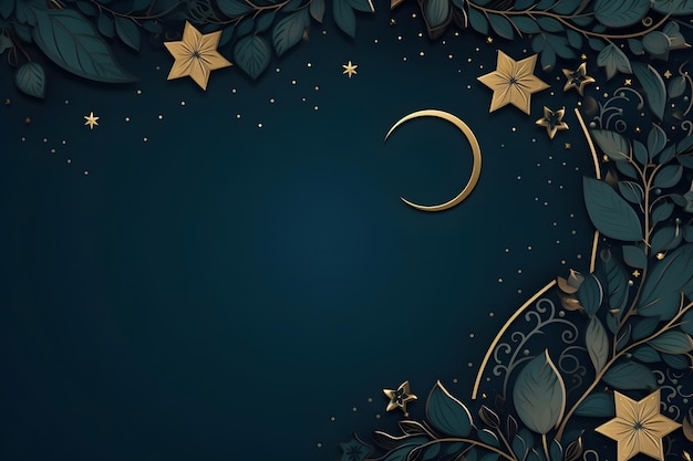 Saluto islamico ramadan kareem carta di design sfondo con luna crescente