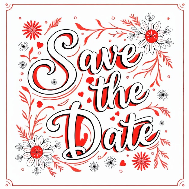 Salva la data Invito al matrimonio Disegno floreale