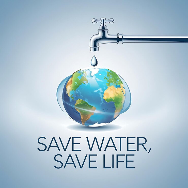 Salvare l'acqua Salvare la vita Messaggio di conservazione rispettoso della terra