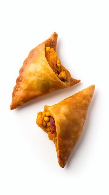 Samosa indiano con copia spazio Spuntino delizioso per ogni occasione