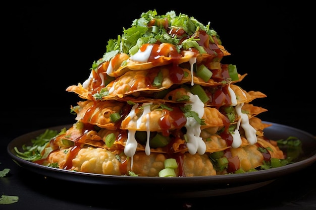 Samosa Stack Tower of Flavor La fotografia delle immagini di Samosa