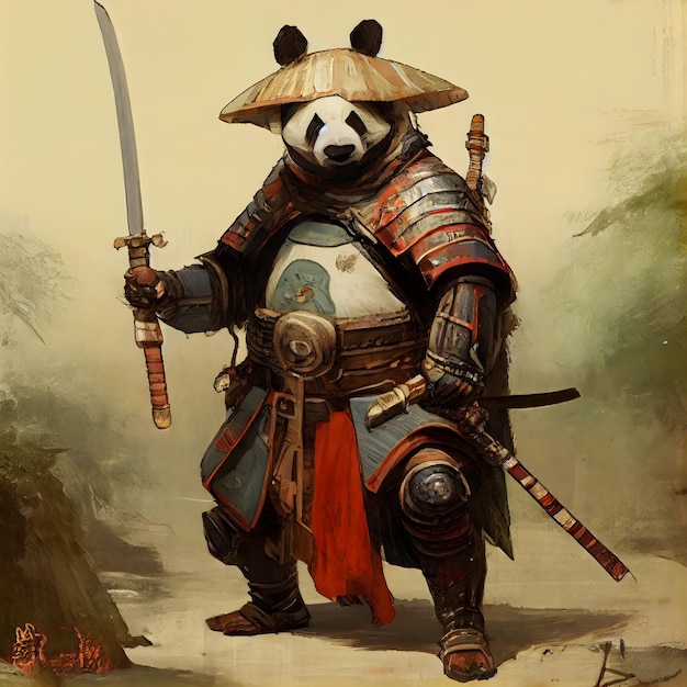 Samurai panda