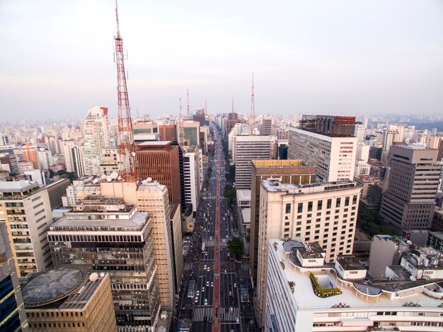 San Paolo, Brasile. Vista aerea su Paulista Avenue, nella città di San Paolo