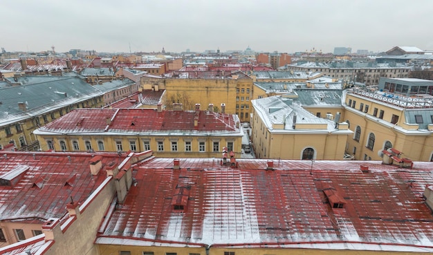 San Pietroburgo in inverno vista dall'alto