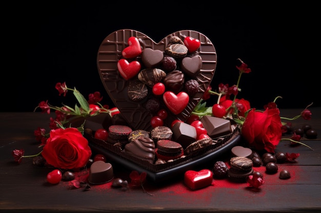 San Valentino al cioccolato con fiori Dessert speciale Genera Ai