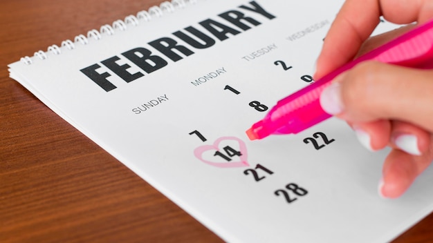 San Valentino calendario cancelleria di alta vista