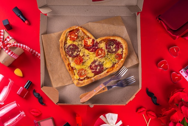 San Valentino Pizza a forma di cuore