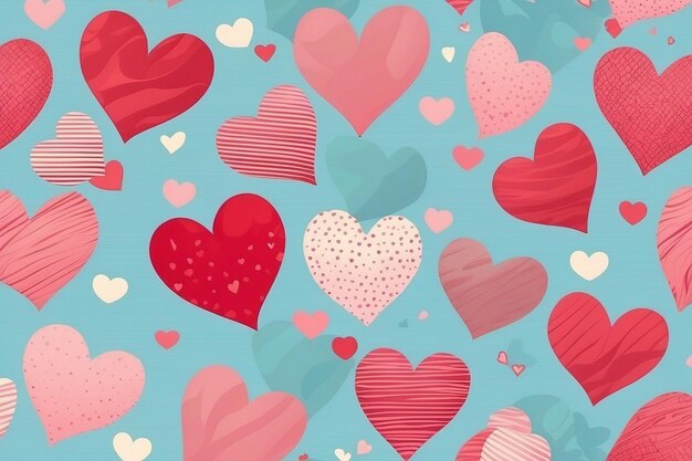 San Valentino Sfondo bianco con motivo a forma di cuore senza soluzione di continuità