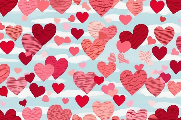 San Valentino Sfondo bianco con motivo a forma di cuore senza soluzione di continuità