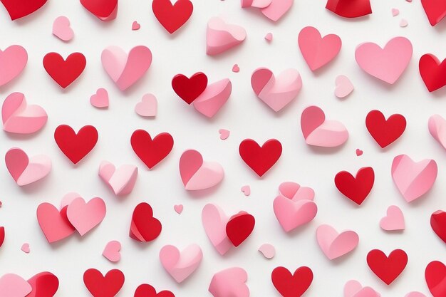 San Valentino Sfondo bianco con motivo a forma di cuore senza soluzione di continuità