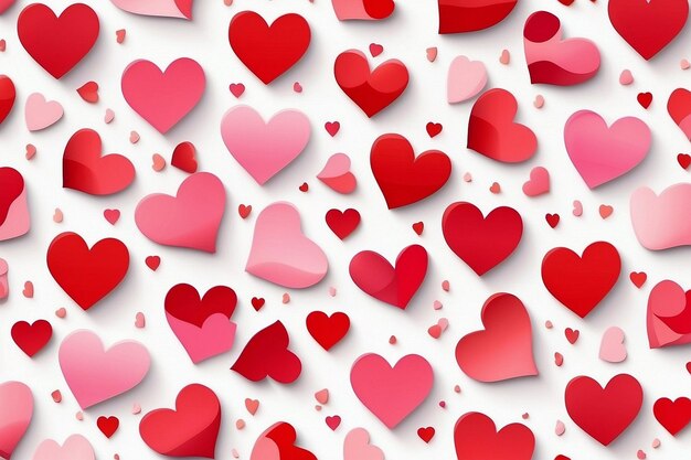 San Valentino Sfondo bianco con motivo a forma di cuore senza soluzione di continuità