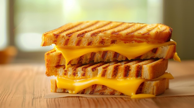 Sandwich al formaggio alla griglia, colazione semplice, pane tostato.