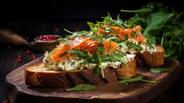 Sandwich con salmone e rucola Generazione AI