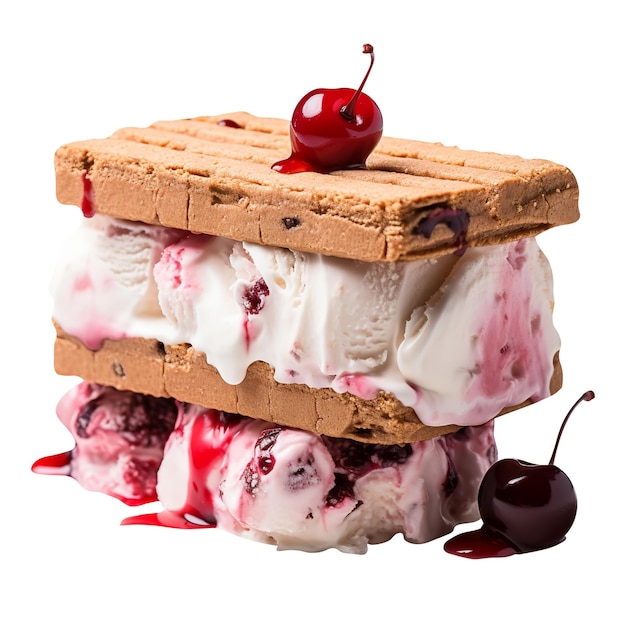 Sandwich di gelato alla fragola al cioccolato