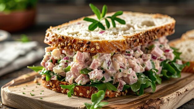 Sandwich di insalata di prosciutto IA generativa