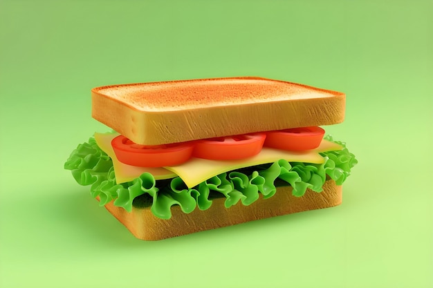 Sandwich isolato o pane Burger su uno sfondo morbido Ai Generato