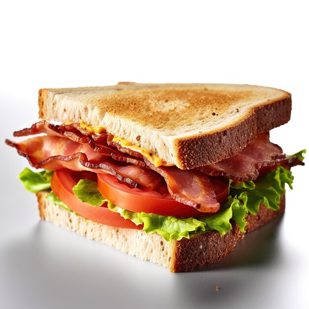 Sandwich su sfondo bianco IA generativa