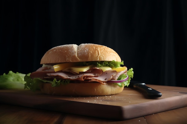 Sandwich tradizionale con panino croccante Ai Generative