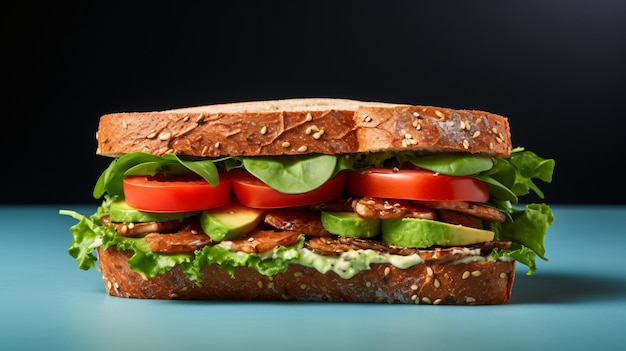 Sandwich vegano isolato su sfondo bianco
