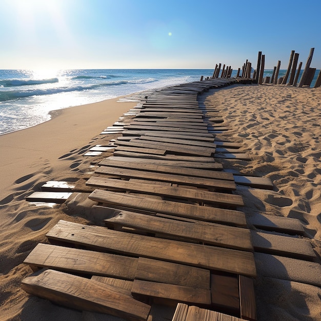 Sandy Serenity passerella in legno sulla spiaggia