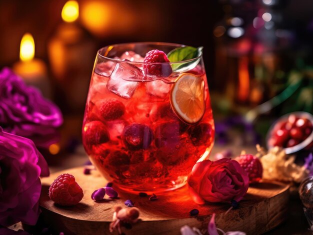 Sangria in vetro con frutta