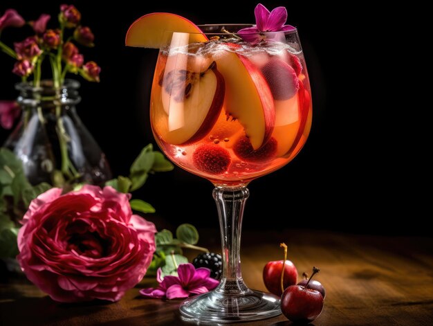 Sangria in vetro con frutta