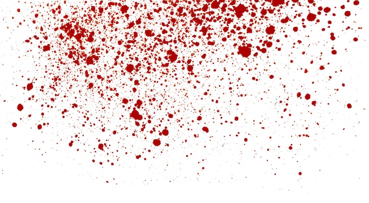 Foto sangue su sfondo bianco