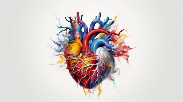 Sanità e medicina disegno astratto del cuore donazione di organi amore e disegno dell'illustrazione del simbolo di anatomia