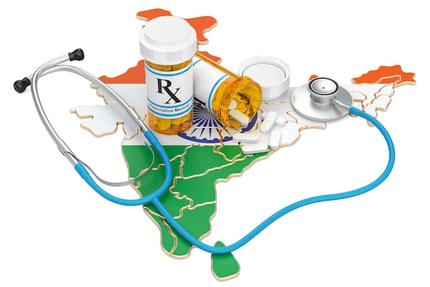 Sanità in India concetto di rendering 3D