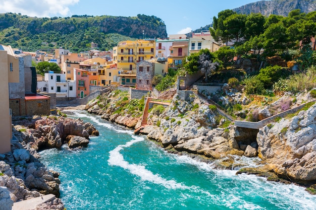 Sant&#39;Elia, nella città di Santa Flavia, in Sicilia. Antico borgo marinaro vicino a Palermo