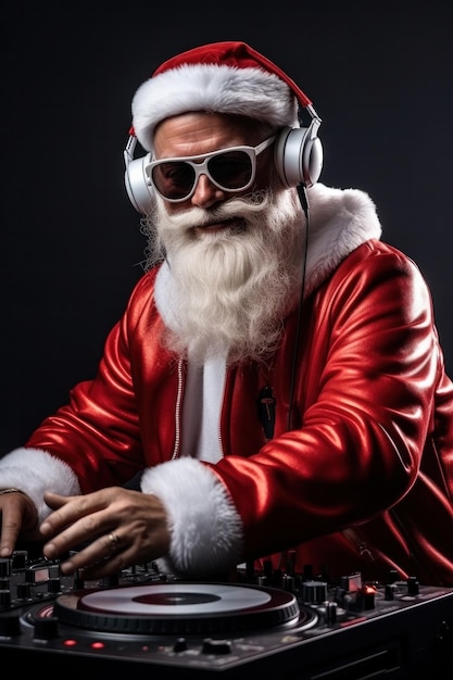 Santa Claud DJ Illustrazione AI GenerativexA