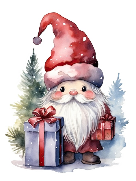 Santa Claus clipart Acquerel Santa Claus personaggio illustrazione generativa ai