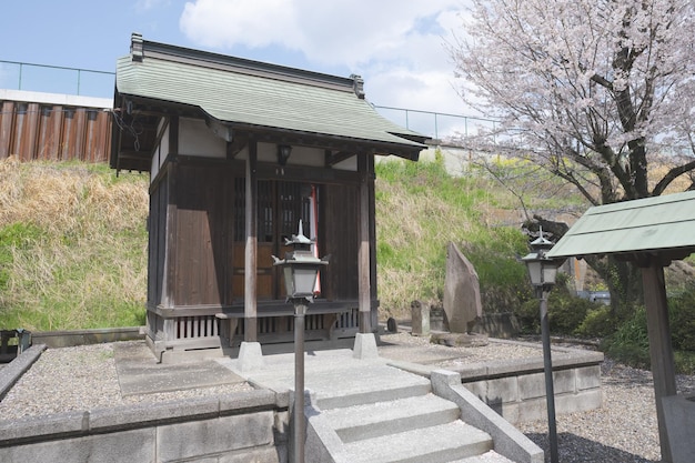 Santuario con alberi di sakura