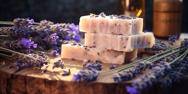 Sapone biologico con lavanda fatto a mano a casa