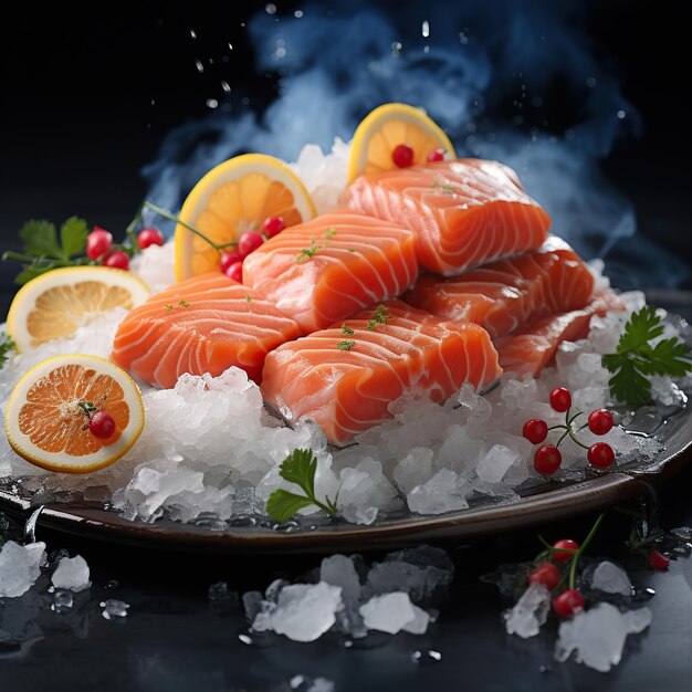 Sashimi di salmone Cucina giapponese sushi frutti di mare