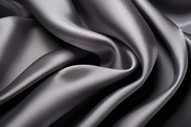 Satin grigio nero tessuto scuro lussuoso lucido che è stoffa di seta astratta