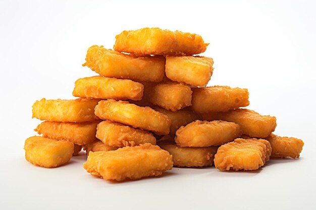 Satisfying Crunch su sfondo bianco Immagine di Chicken Nugget