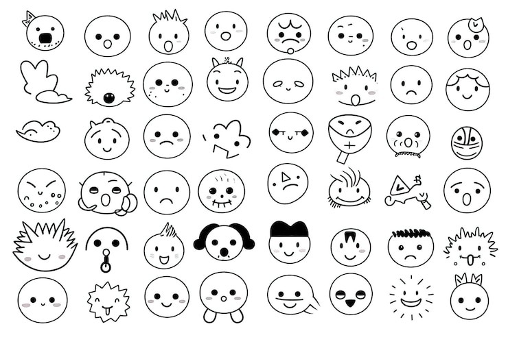 Photo satu set wajah emoji