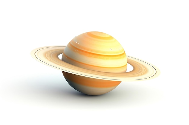 Saturno su uno sfondo bianco