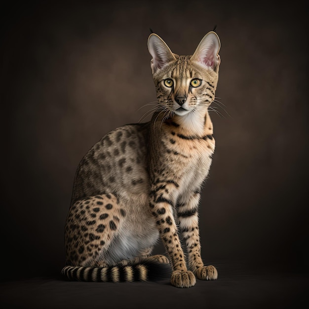 Savannah cat breet ritratto in studio ultra realistico Generativo Ai