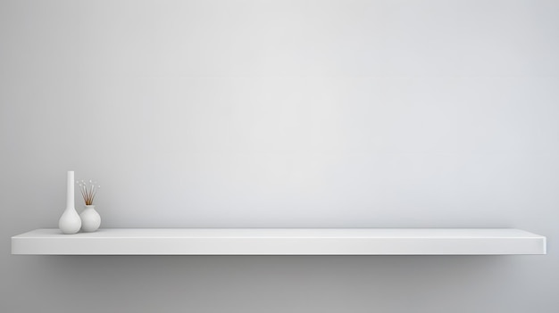 Scaffale bianco minimalista con due vasi Decorazioni per la casa moderne Immagine Stock per interni D