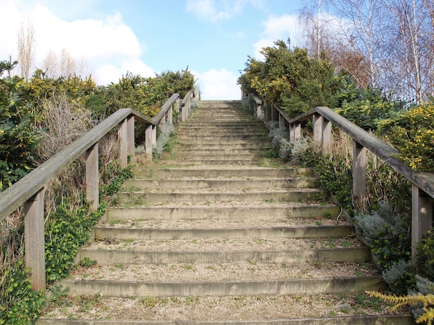 Scala per la cima della collina